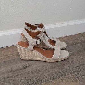 Lucky Brand wedge sandals, natural color 7.5